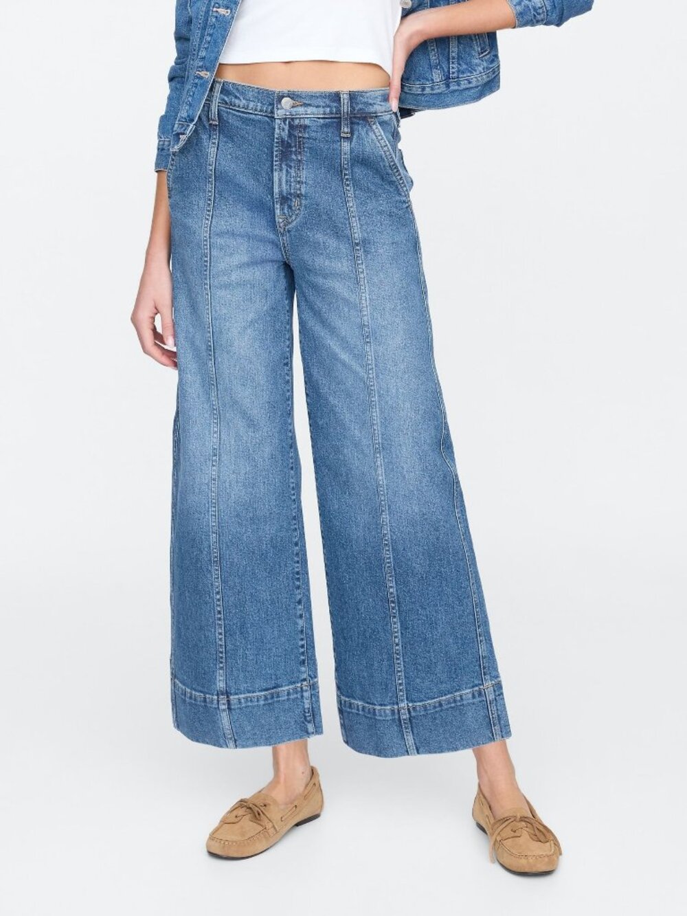 NWOT never worn, Gap High Rise Wide Leg Crop Jeans